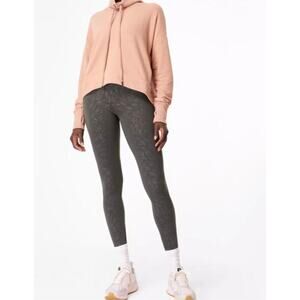 Sweaty Betty All Day Emboss 7/8 Leggings In Slate Grey Floral Emboss Print XS